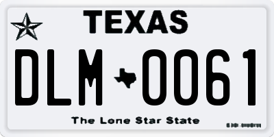 TX license plate DLM0061