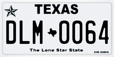 TX license plate DLM0064