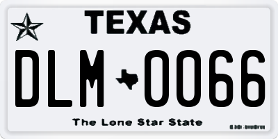 TX license plate DLM0066