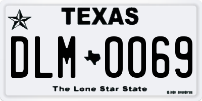 TX license plate DLM0069