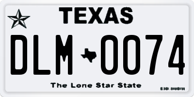 TX license plate DLM0074