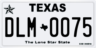 TX license plate DLM0075