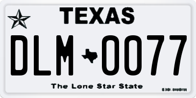 TX license plate DLM0077