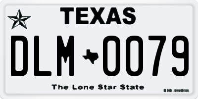 TX license plate DLM0079