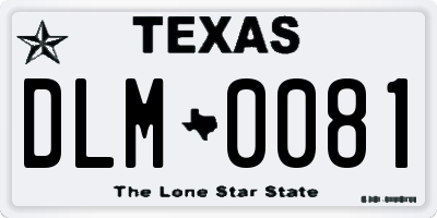 TX license plate DLM0081