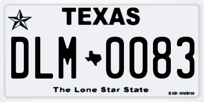 TX license plate DLM0083