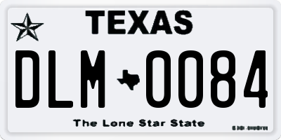 TX license plate DLM0084