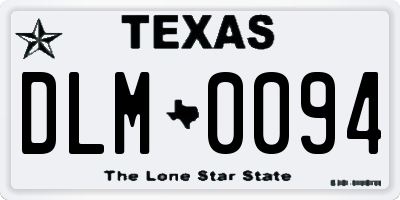 TX license plate DLM0094