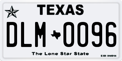TX license plate DLM0096