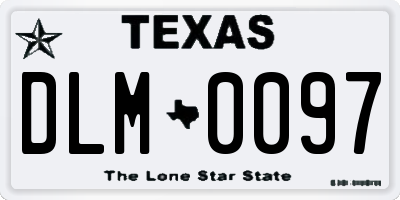 TX license plate DLM0097