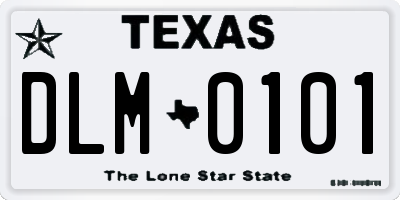 TX license plate DLM0101