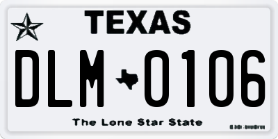 TX license plate DLM0106