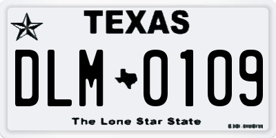 TX license plate DLM0109