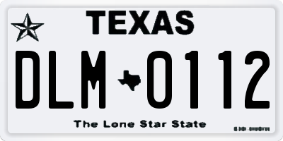 TX license plate DLM0112