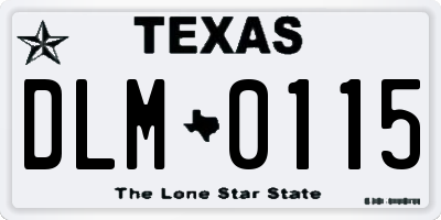 TX license plate DLM0115