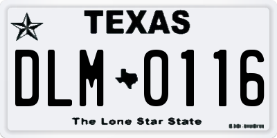 TX license plate DLM0116