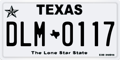 TX license plate DLM0117