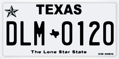 TX license plate DLM0120