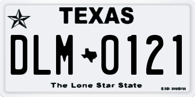 TX license plate DLM0121