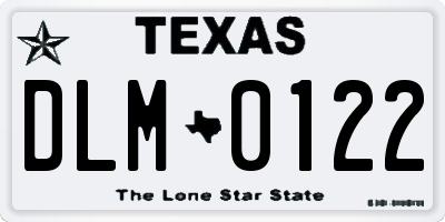 TX license plate DLM0122