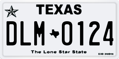 TX license plate DLM0124