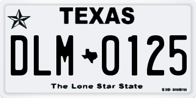 TX license plate DLM0125