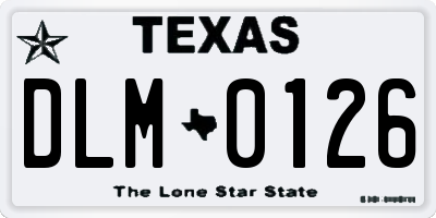 TX license plate DLM0126