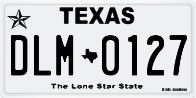 TX license plate DLM0127