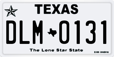 TX license plate DLM0131