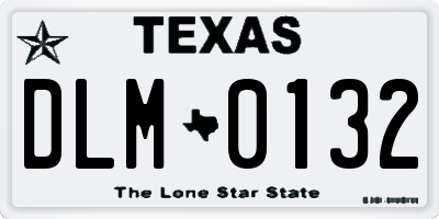 TX license plate DLM0132