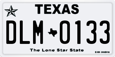 TX license plate DLM0133