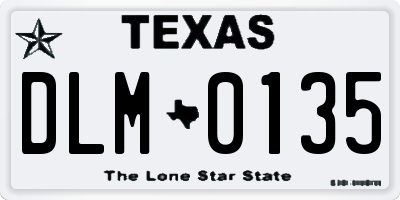 TX license plate DLM0135