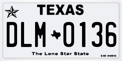 TX license plate DLM0136