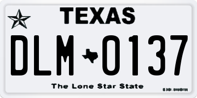 TX license plate DLM0137