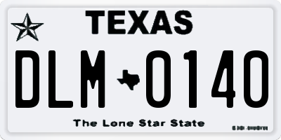 TX license plate DLM0140