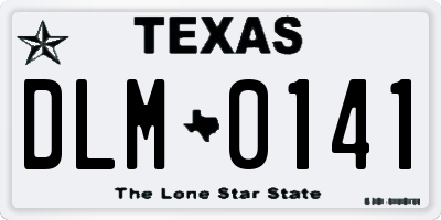 TX license plate DLM0141