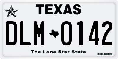 TX license plate DLM0142