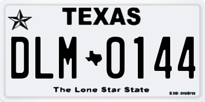 TX license plate DLM0144