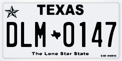 TX license plate DLM0147