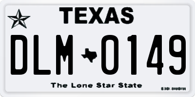 TX license plate DLM0149