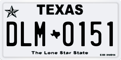 TX license plate DLM0151