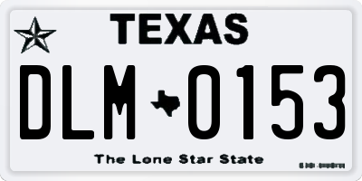 TX license plate DLM0153