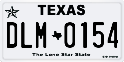 TX license plate DLM0154