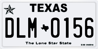 TX license plate DLM0156