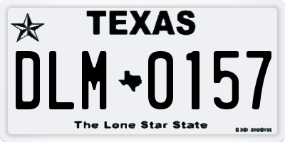 TX license plate DLM0157