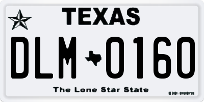 TX license plate DLM0160