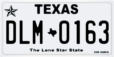 TX license plate DLM0163