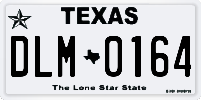 TX license plate DLM0164