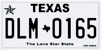 TX license plate DLM0165