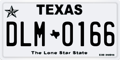 TX license plate DLM0166